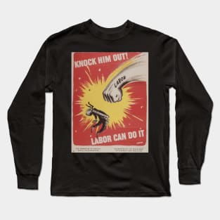 Retro Labors Union Poster Long Sleeve T-Shirt